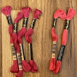 DMC Embroidery Floss in Pink Shades # 602 (4) # 956 (2) NWT